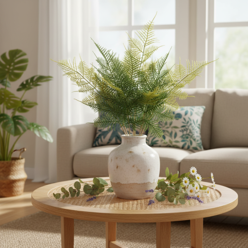 Kunstig bregnegrendekoration, grøn, naturtro, 56 cm | Floristik24.dk