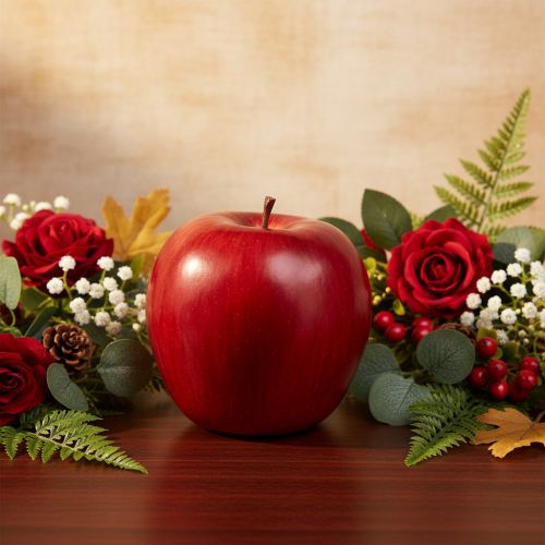 Artikel Dekorativt rødt æble, dekorativ frugt, Ø8 cm H9,5 cm, Red Delicious, 4 stk.
