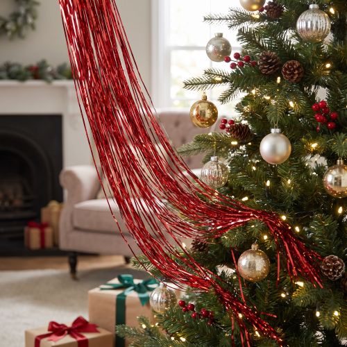 Tinsel rød 50x40cm | Floristik24.dk