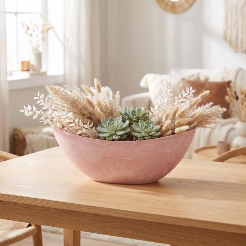 Dekorativ skål planteskål lyserød 34 cm x 11 cm H11 cm | Floristik24.dk