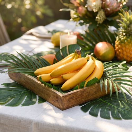 Kunstig banandekoration gul kunstig frugt som ægte 18 cm | Floristik24.dk