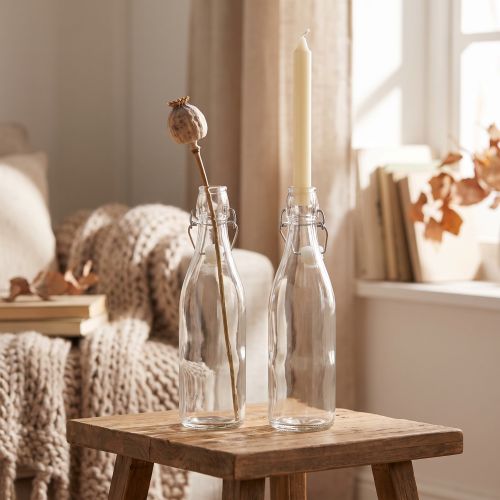 Dekorativ flaske flaske vase glas lysestage H27cm 2stk | Floristik24.dk