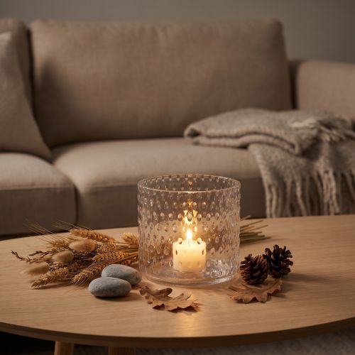 Lanterneglas, fyrfadsstageglas, lysglas Ø11,5cm H9,5cm | Floristik24.dk