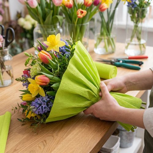Florist crepe papir maj grøn
