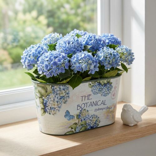 Blomsterskål oval hortensia plastskål 21,5×12,5cm H11cm | Floristik24.dk