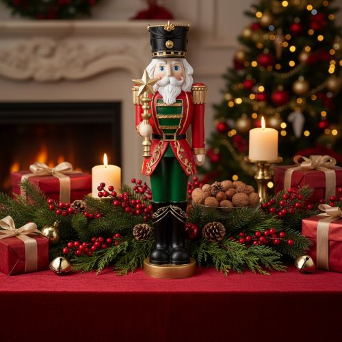 Nøddeknækker Dekorativ Figur Festlig Juledekoration 59cm | Floristik24.dk