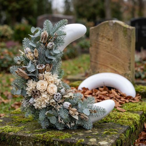 Polystyren månehalvdel L25cm B6cm 2stk | Floristik24.dk