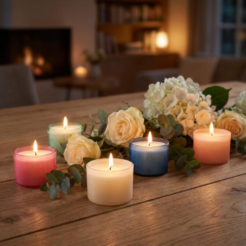 Colorlights fyrfadslys pastel assorterede brændetid 8 timer 40 stk. | Floristik24.dk