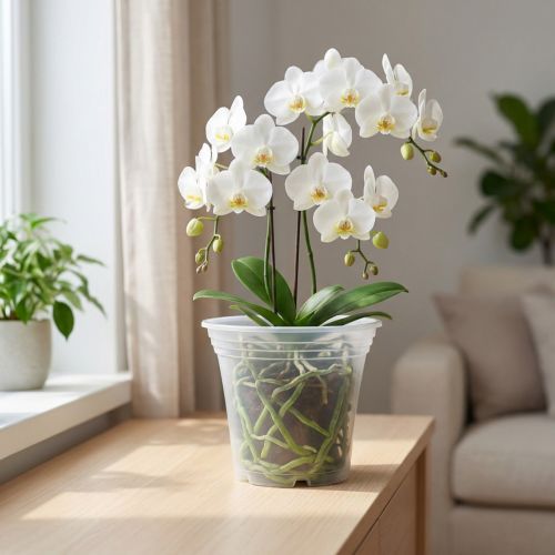 Artikel Plastpotte “Irys” gennemsigtig Ø17cm 1 stk