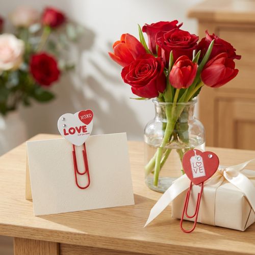 Træklip hjerte "Love" dekorativt hjerte Valentinsdag gave 2stk | Floristik24.dk