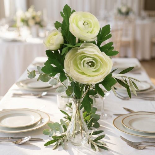 Kunstige blomster Ranunculus kunstige haveblomster hvide 34cm | Floristik24.dk