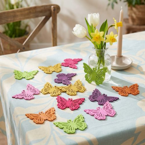 Scatter dekoration sommerfugl træbord dekoration fjeder 4×3cm 72 stk | Floristik24.dk