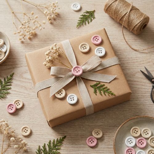 Artikel Dekorative knapper til håndarbejde Træ Ø2cm Creme Pink Hvid 210 Stk