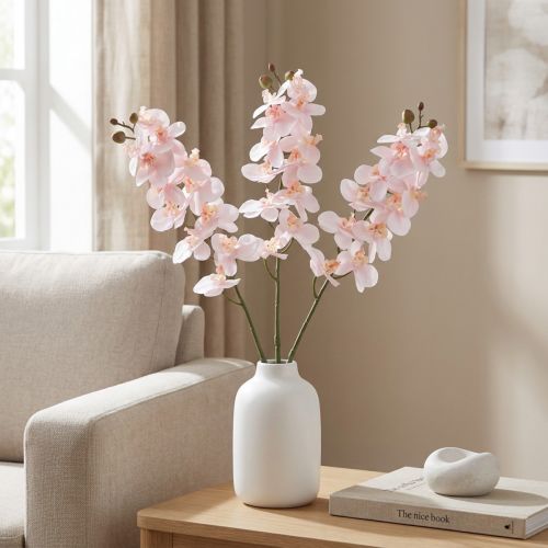 Artikel Kunstig orkidé Pink Phalaenopsis Real Touch 58cm