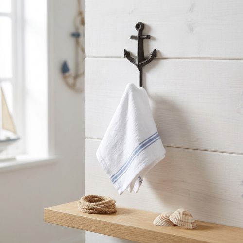 Vægkrog vægdekoration metalanker maritim 6,5x5x13cm | Floristik24.dk