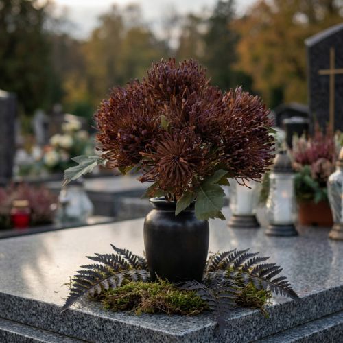 Protea kunstig nålepude Leucospermum lilla 30 cm 6 stk | Floristik24.dk