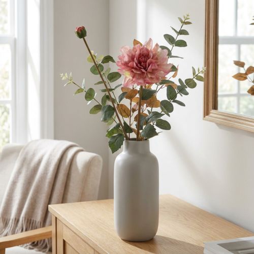 Kunstig blomst dahlia pink blomst med knop H57cm | Floristik24.dk