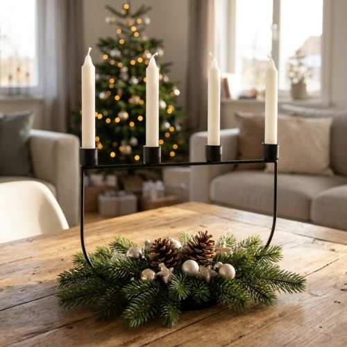 Lysestage, lysestage adventskrans 27,5cm H18,5cm | Floristik24.dk