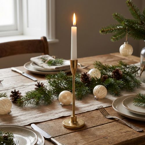 Lysestage guld pind lysestage metal H26cm | Floristik24.dk