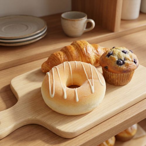 Dekorativ donut, detaljeret kopi, bedragerisk realistisk, til bagerier og caféer, 8 cm | Floristik24.dk
