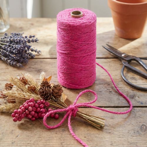 Jutebånd jutesnor dekorativt bånd jute fuchsia Ø3mm 200m | Floristik24.dk