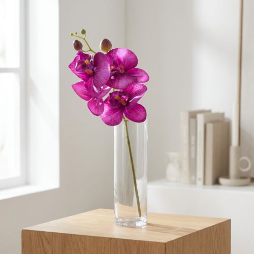 Artikel Orkidé Kunstig Phalaenopsis 4 blomster Fuchsia 72cm