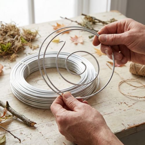 Aluminiumstråd dekorativ wire håndværkstråd sølv Ø3mm 1kg | Floristik24.dk