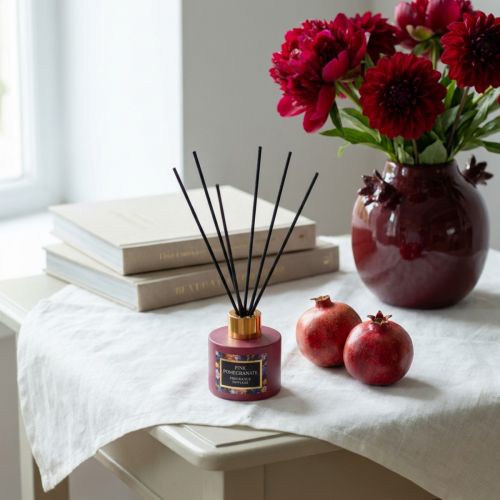 Rumduftdiffuser granatæbleduftpinde glas 75ml | Floristik24.dk