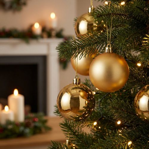 Julekugle guld 10cm 4 stk | Floristik24.dk