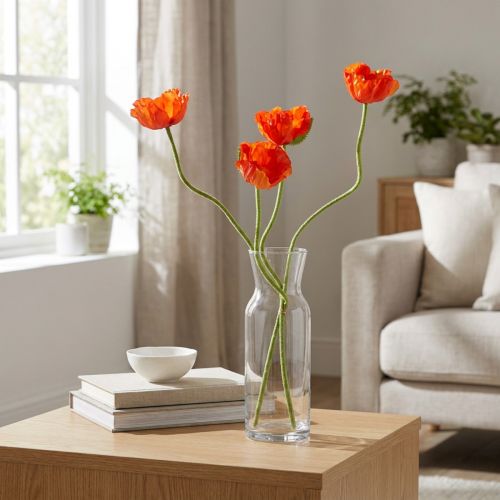 Valmuer kunstige kunstige blomster orange 58cm–74cm 3 stk | Floristik24.dk