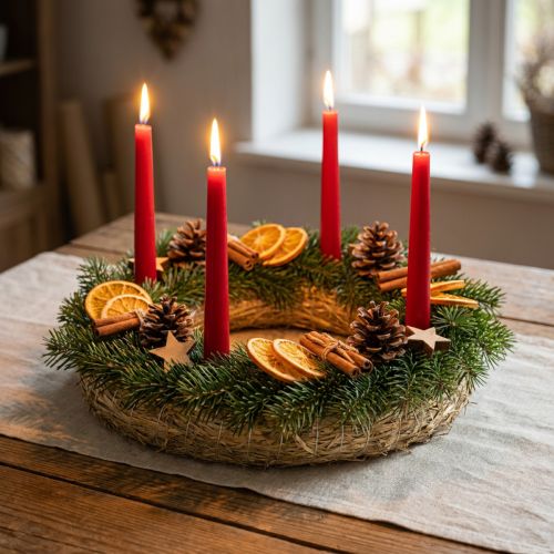 Stråkransfod, 35 cm, sæt med 2, dørkrans, adventskrans | Floristik24.dk