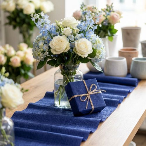 Blomsterhandler crepepapir mørkeblåt 50x250cm | Floristik24.dk