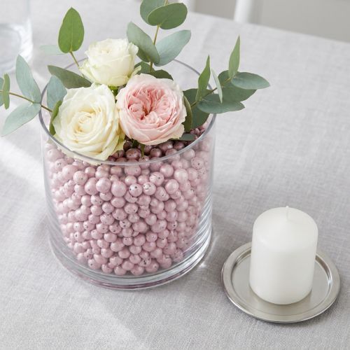 Brillante dekorative perler 4mm - 8mm lergranulat lyserød 1l | Floristik24.dk