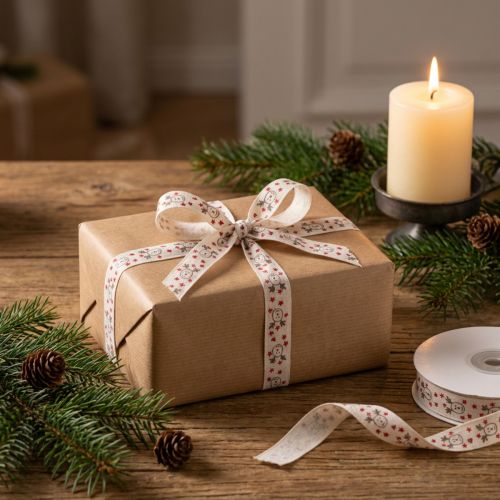 Julebånd med rensdyrhvid creme