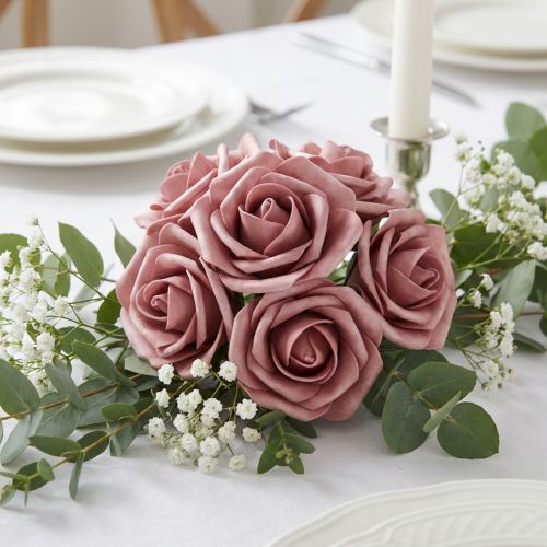 Skumrose Ø7,5cm gammelrosa 18 stk | Floristik24.dk
