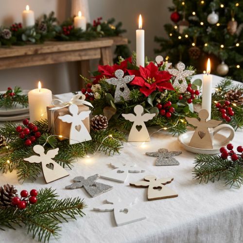 Artikel Scatter dekoration engle træ juleengle 4cm assorteret 72 stk