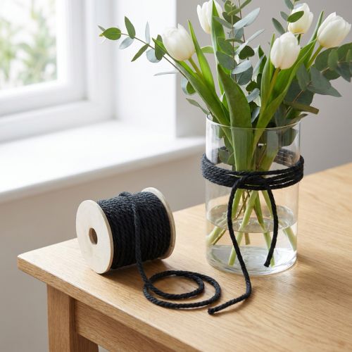 Jutesnor sort, dekorationssnor, naturlig jutefiber, dekorative reb Ø8mm 7m | Floristik24.dk