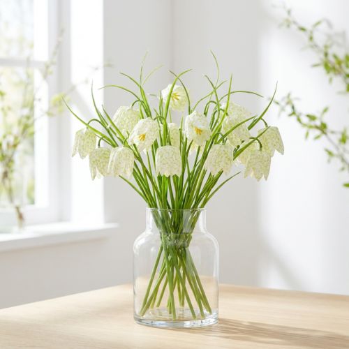 Skaktern blomster Fritillaria kunsthvid, grøn 40cm 12 stk | Floristik24.dk