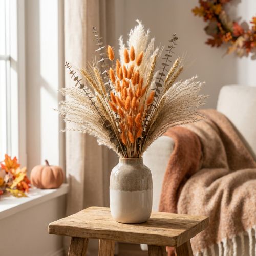 Lagurus Tørret Kaninhalegræs Abrikos Dekorative Tørrede Blomster 55-60cm 50g | Floristik24.dk
