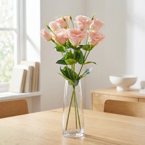 Kunstige blomster Eustoma Lisianthus lyserød 52 cm 5 stk | Floristik24.dk