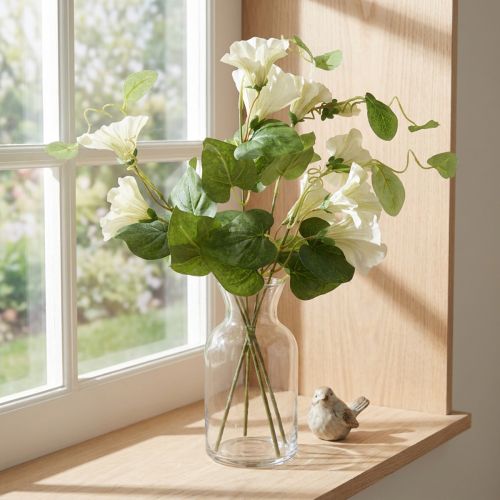 Kunstige søde ærter, haveblomster, hvide, 85 cm | Floristik24.dk
