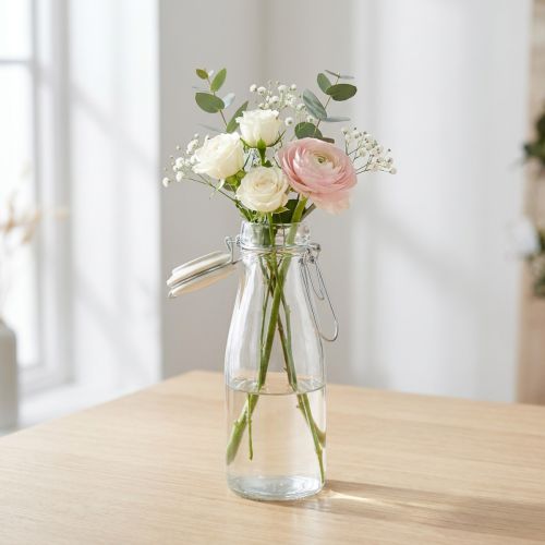 Flaske dekorativt glas med låg klar Ø7cm 20,5cm | Floristik24.dk