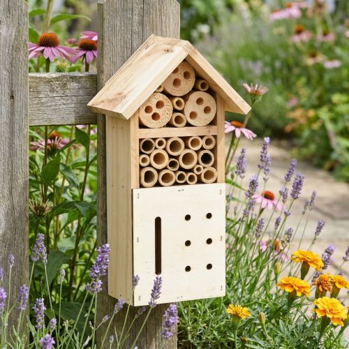 Insekthotel grantræ insekthus natur 13,5x8x26cm | Floristik24.dk