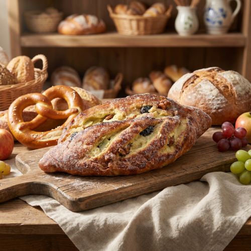 Kunstigt dekorativt rosinbrød - Bedragerisk realistisk madreplika til bagerier og butiksvinduer, 22 cm | Floristik24.dk