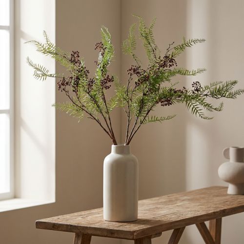 Dekorative grene peber gren kunstig med bær 90cm 2stk | Floristik24.dk