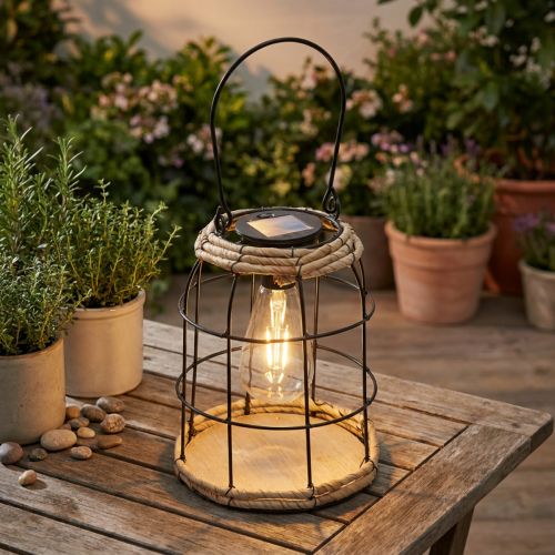 Artikel Havelanterne Solar Havelampe Metal Sort Ø17cm