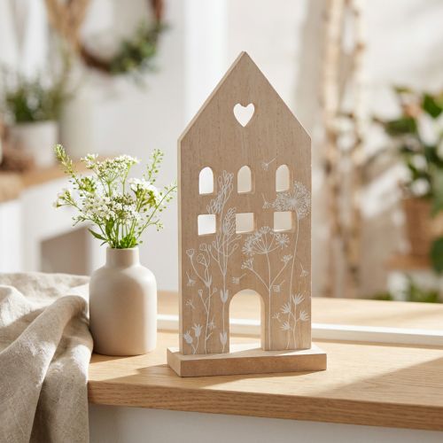Træhus dekorativt hus bordstativ træ 28,5cm | Floristik24.dk