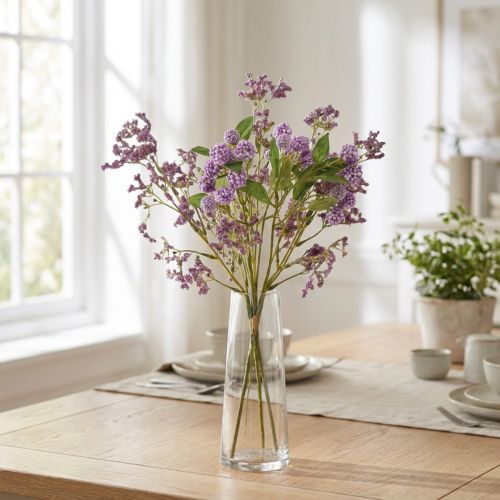 Kunstig blomsterbuket, silkeblomster, lilla, dekorativ, 51 cm | Floristik24.dk