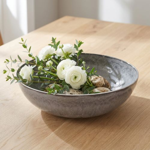 Stilfuld matgrå skål 37 cm -