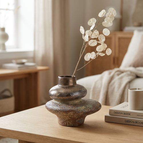 Artikel Dekorativ vase keramisk metallic look dekorativ vase 19×18×16cm
